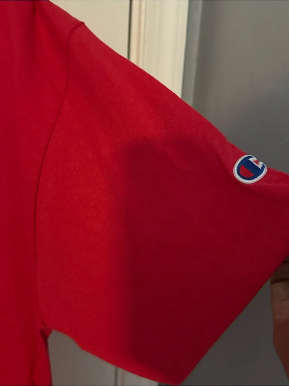 NWT Men's Champion Red Crewneck Logo T‑Shirt Sz M - Picture 4 of 9